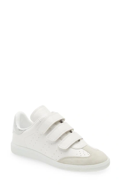 Isabel Marant Beth Suede-trimmed Leather Sneakers In White