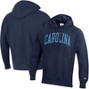 CHAMPION CHAMPION NAVY NORTH CAROLINA TAR HEELS TEAM ARCH REVERSE WEAVE PULLOVER HOODIE