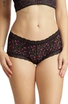 Hanky Panky X-dye Leopard Print Lace Boyshorts In Black