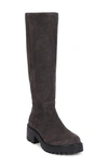 Gentle Souls By Kenneth Cole Brandon Lug Sole Knee High Boot In Charcoal Suede