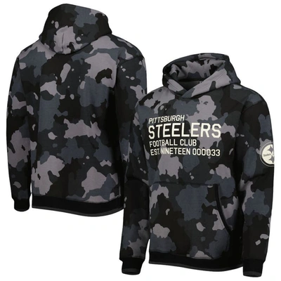 THE WILD COLLECTIVE THE WILD COLLECTIVE BLACK PITTSBURGH STEELERS CAMO PULLOVER HOODIE
