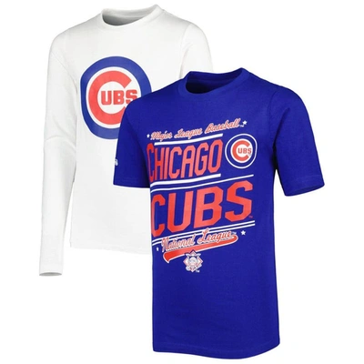 STITCHES YOUTH STITCHES ROYAL/WHITE CHICAGO CUBS COMBO T-SHIRT SET