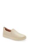 Fitflop Rally Leather Slip-on Skate Sneaker In Stone Beige