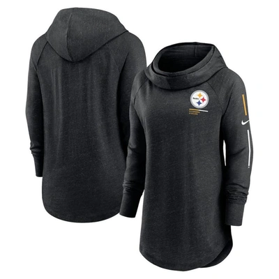 Nike Black Pittsburgh Steelers Minimal Statement Raglan Funnel Neck Pullover Hoodie