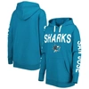 G-III 4HER BY CARL BANKS G-III 4HER BY CARL BANKS TEAL SAN JOSE SHARKS EXTRA INNING PULLOVER HOODIE