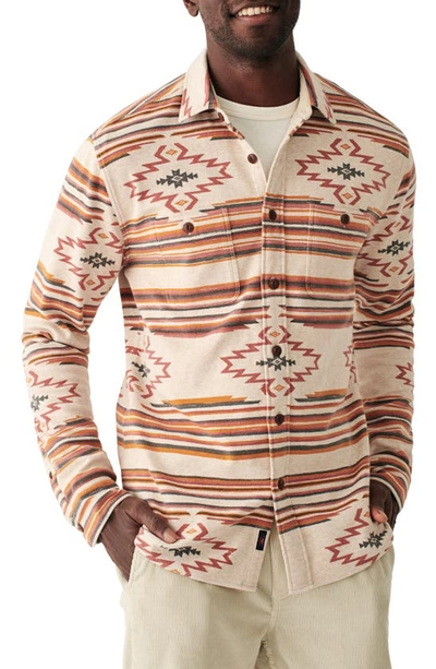 Faherty Doug Good Feather Alpine Printed Stretch-cotton Jersey Shirt In Brown