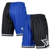 Mitchell & Ness Men's  Blue, Black Orlando Magic Big And Tall Hardwood Classics Split Swingman Shorts In Blue