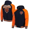 G-iii Sports By Carl Banks Navy Chicago Bears Defender Raglan Full-zip Hoodie Varsity Jacket In Navy