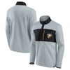 Fanatics Branded Gray/black Vegas Golden Knights Hockey Polar Fleece Quarter-snap Jacket In Gray