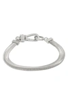 Allsaints Flat Snake Chain Bracelet In Rhodium