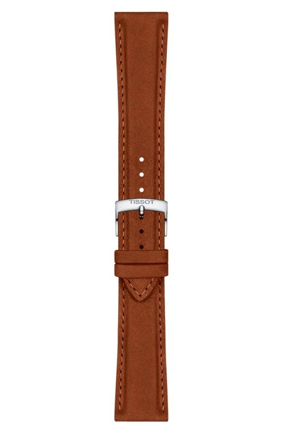 Tissot 21mm Leather Watch Strap In Brown