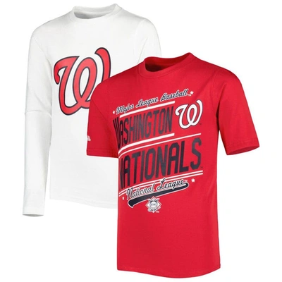 Stitches Kids' Youth  Red/white Washington Nationals Combo T-shirt Set