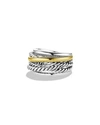 DAVID YURMAN CROSSOVER NARROW RING WITH SILVER/GOLD,PROD154150355