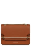 Strathberry Mini East/west Leather Shoulder Bag In Chestnut