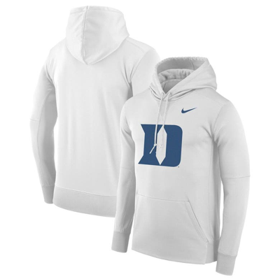 Nike White Duke Blue Devils Performance Pullover Hoodie