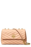 Tory Burch Kira Chevron Small Leather Convertible Shoulder Bag In Devon Sand