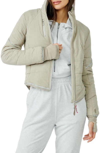 Free People Fp Movement Gathering Water Resistant Storm Puffer Jacket In Muted Beige
