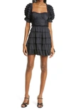 Ulla Johnson Lucette Puff Sleeve Tiered Dress In Black