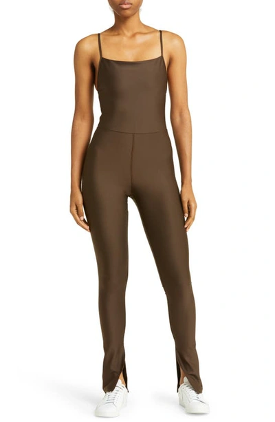 Alo Yoga Airlift Disco Daze Jumpsuit In Espresso | ModeSens