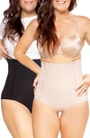 Belly Bandit Postpartum Sculpting Girdle In Black/ Nude