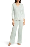 Natori Luxe Shangri-la Pajamas In Sage Green