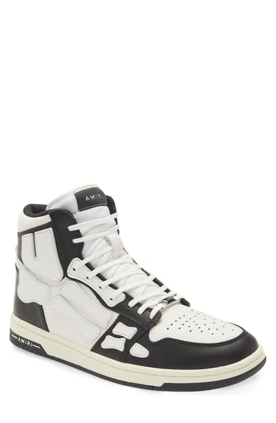Amiri Skel-top Colour-block Leather High-top Sneakers In Black White