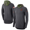 Nike Anthracite Clemson Tigers Military Long Sleeve Hoodie T-shirt In Anthracite