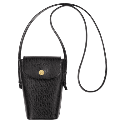 Longchamp Etui Téléphone Avec Cordon Épure In Black