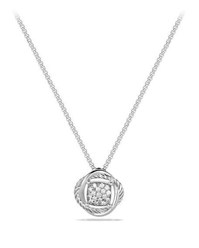 David Yurman Infinity Diamond Pendant On Chain Necklace In Silver