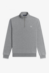 Fred Perry M3574 Half Zip Sweatshirt - Steel Marl
