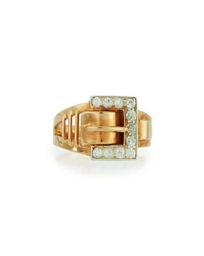 Turner & Tatler 14k Rose Gold Diamond Buckle Ring