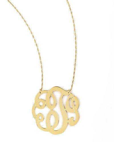 Jennifer Zeuner Swirly Initial Necklace, T In Gold