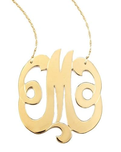 Jennifer Zeuner Swirly Initial Necklace, M In Gold