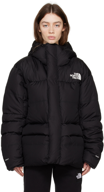 The North Face Logo-embroidered Puffer Jacket In Black