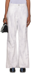 Acne Studios Ssense Exclusive White Leather Trousers In White
