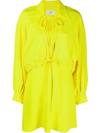 Ami Alexandre Mattiussi Tie-fastening Mini Dress In 黄色