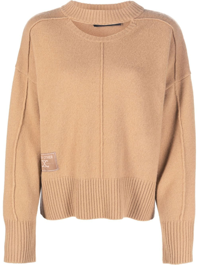 Each X Other Cut-out Detail Round-neck Jumper In Brown