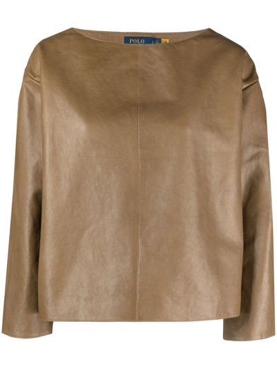 Polo Ralph Lauren Ls Brtn Tp-long Sleeve-blouse In Neutrals