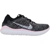 Nike Free Rn Flyknit 2018 Black/white-pink Foam 942839-007 Women's In Black