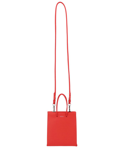 Medea Leather Tote In Red