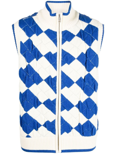 Ader Error Tenit Knitted Zip-front Waistcoat In Check