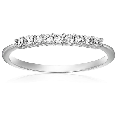 Vir Jewels 1/5 Cttw Round Diamond Wedding Band For Women In 14k White Gold 9 Stones Prong Set