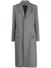 Polo Ralph Lauren Wells Houndstooth Wool Coat In 黑色
