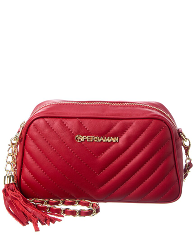 Persaman New York Danielle Quilted Leather Crossbody In Red