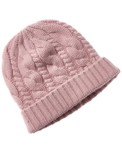Sofiacashmere Chunky Cable Cashmere Hat In Pink