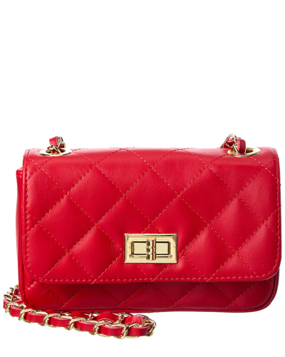 Persaman New York Elaina Quilted Leather Crossbody In Red