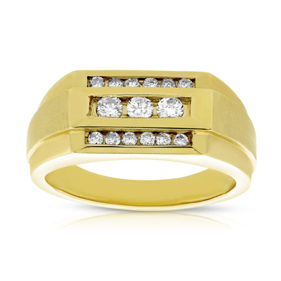 Vir Jewels 1/2 Cttw Men's Diamond Engagement Ring 14k Yellow Gold Si1 Clarity Channel