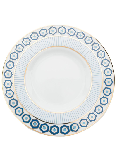 Jonathan Adler Newport Geometric-print Saucer In 白色