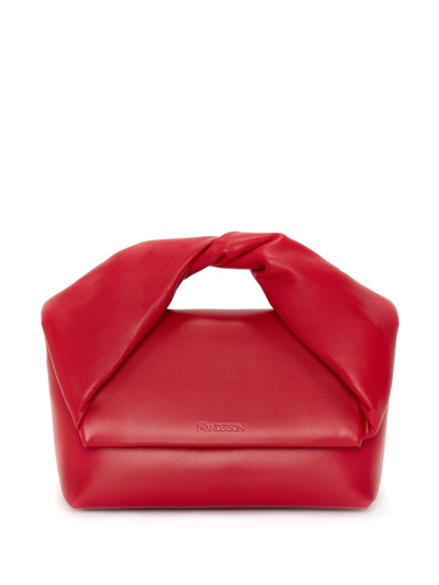 Jw Anderson Medium Twister - Leather Top Handle Bag In Red