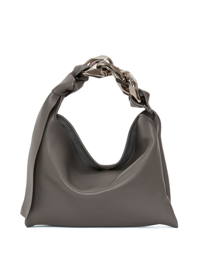 Jw Anderson Small Chain Hobo Bag In Grey